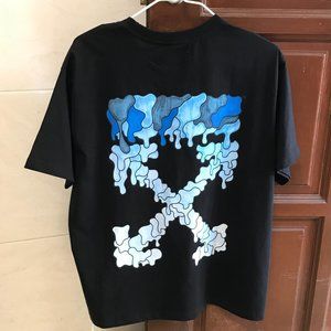 OFF-white Blue Dissolve Cross Arrow T-shirt black